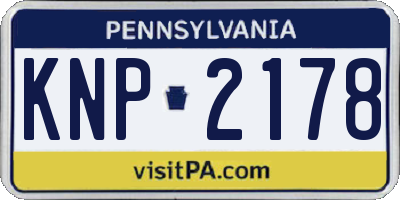 PA license plate KNP2178