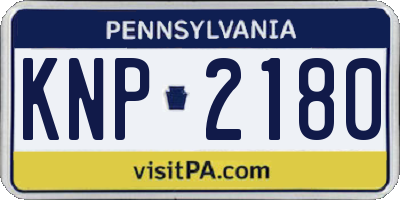 PA license plate KNP2180