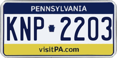 PA license plate KNP2203