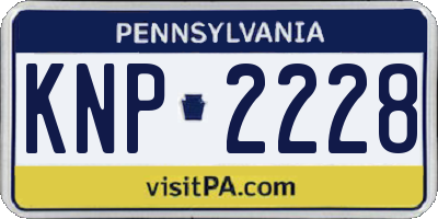 PA license plate KNP2228
