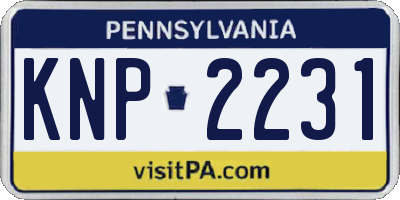 PA license plate KNP2231