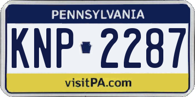 PA license plate KNP2287