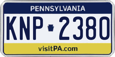 PA license plate KNP2380