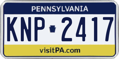 PA license plate KNP2417