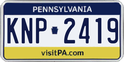 PA license plate KNP2419