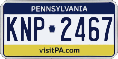 PA license plate KNP2467