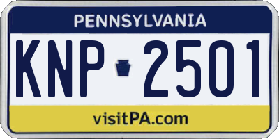 PA license plate KNP2501