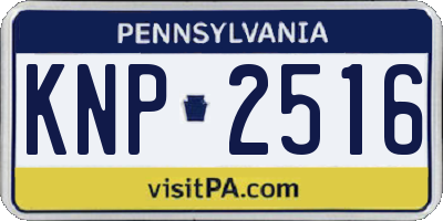 PA license plate KNP2516