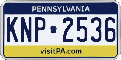 PA license plate KNP2536