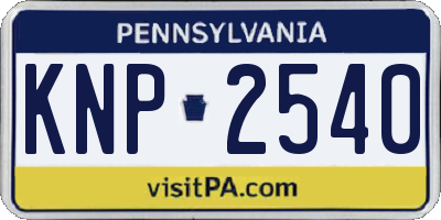 PA license plate KNP2540