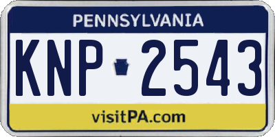 PA license plate KNP2543