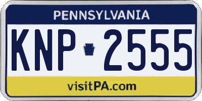 PA license plate KNP2555