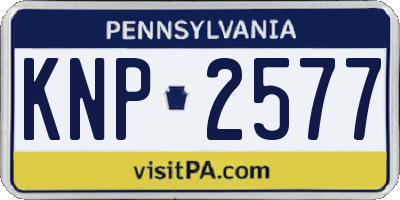 PA license plate KNP2577