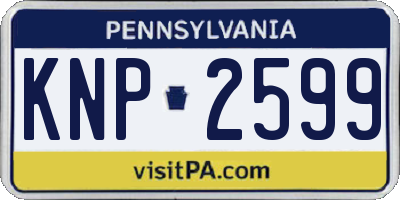 PA license plate KNP2599