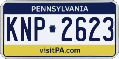 PA license plate KNP2623