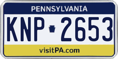 PA license plate KNP2653