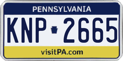PA license plate KNP2665