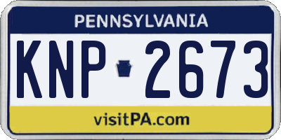 PA license plate KNP2673