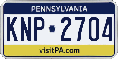 PA license plate KNP2704