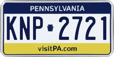 PA license plate KNP2721