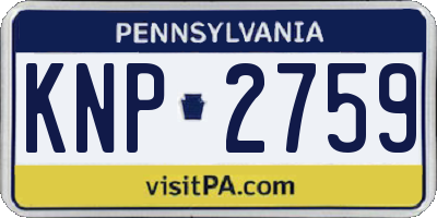 PA license plate KNP2759