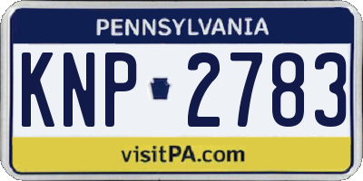 PA license plate KNP2783