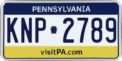 PA license plate KNP2789