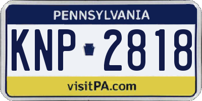 PA license plate KNP2818