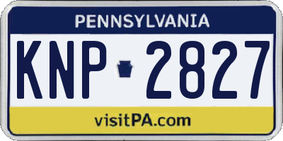 PA license plate KNP2827