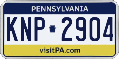 PA license plate KNP2904