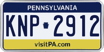 PA license plate KNP2912