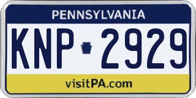 PA license plate KNP2929