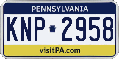 PA license plate KNP2958