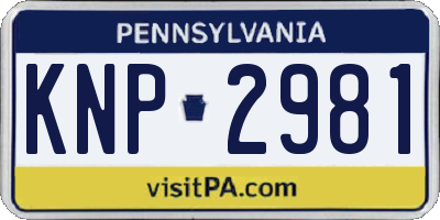 PA license plate KNP2981