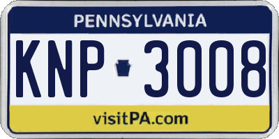 PA license plate KNP3008