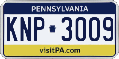 PA license plate KNP3009