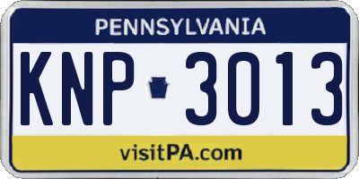 PA license plate KNP3013
