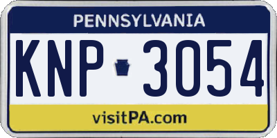 PA license plate KNP3054