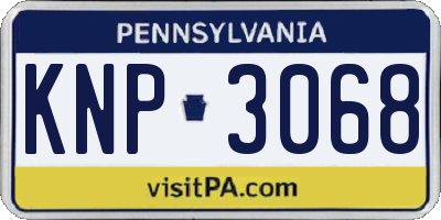 PA license plate KNP3068