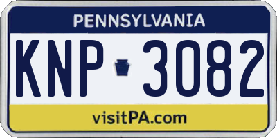 PA license plate KNP3082