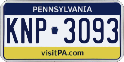 PA license plate KNP3093