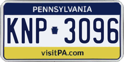 PA license plate KNP3096