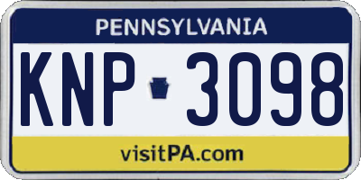 PA license plate KNP3098