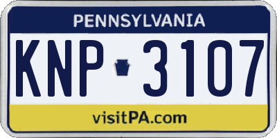 PA license plate KNP3107
