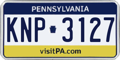 PA license plate KNP3127