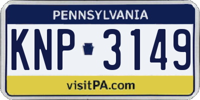 PA license plate KNP3149