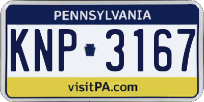 PA license plate KNP3167