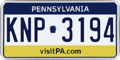 PA license plate KNP3194