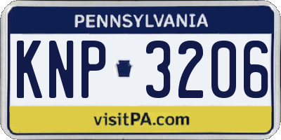 PA license plate KNP3206