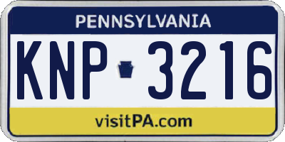 PA license plate KNP3216